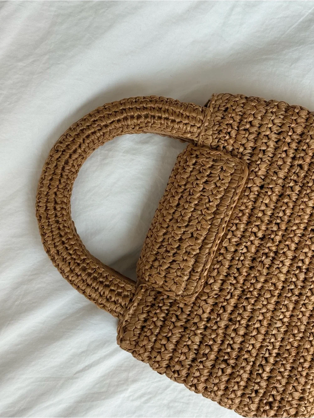 CHANEL Kelly raffia top-handle bag